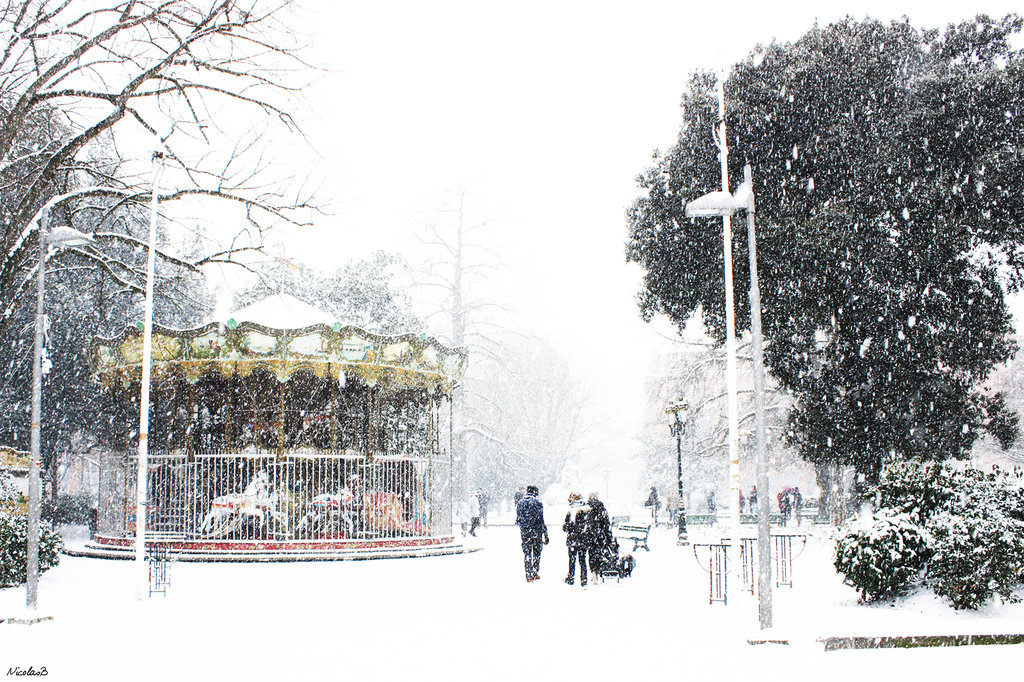 Carroussel sous la neige